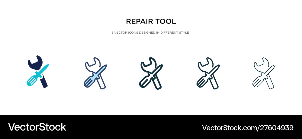 Repair tool icon in different style two colored Vector Image