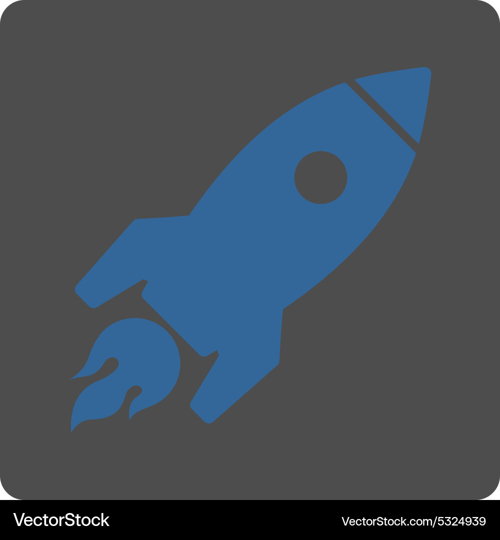 Rocket launch icon from commerce buttons overcolor vector image