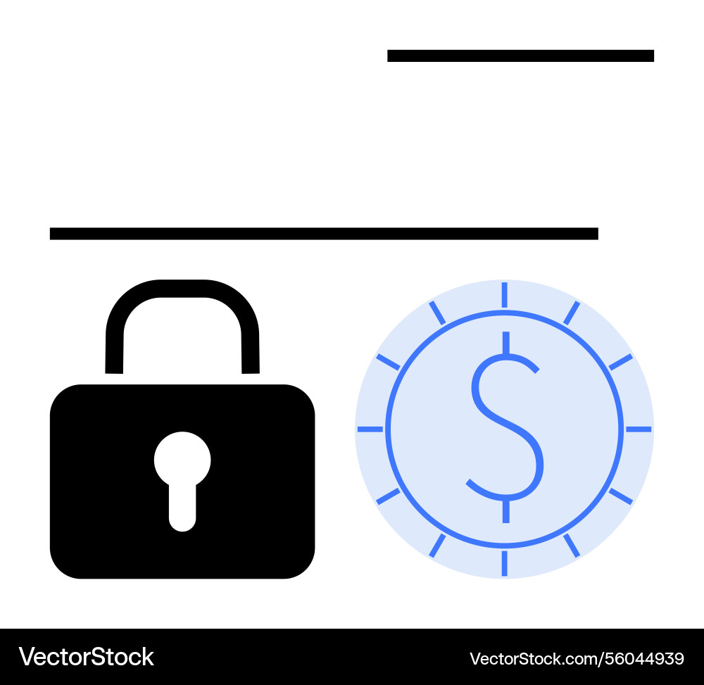Security lock with dollar coin representing data Vector Image