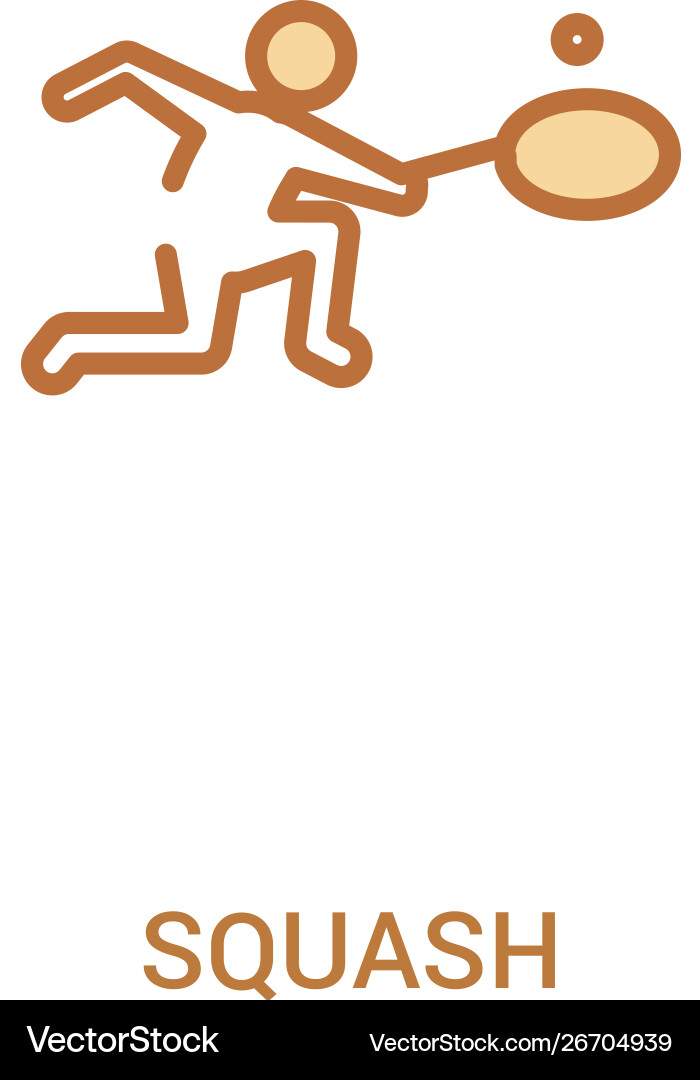 Squash concept 2 colored icon simple line element Squash concept 2 colored icon simple line element vector image
