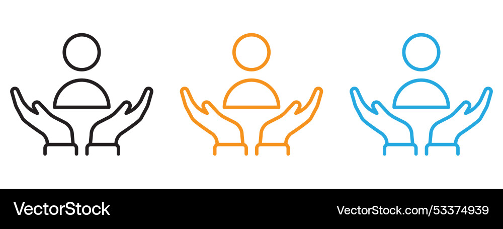 Support icon thin line set Vector Image