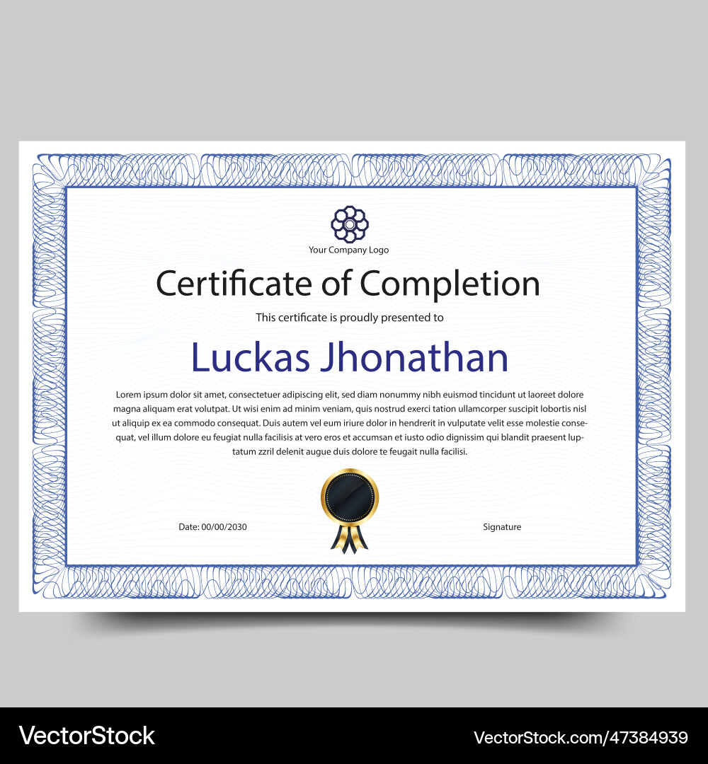 Template of completion certificates Vector Image
