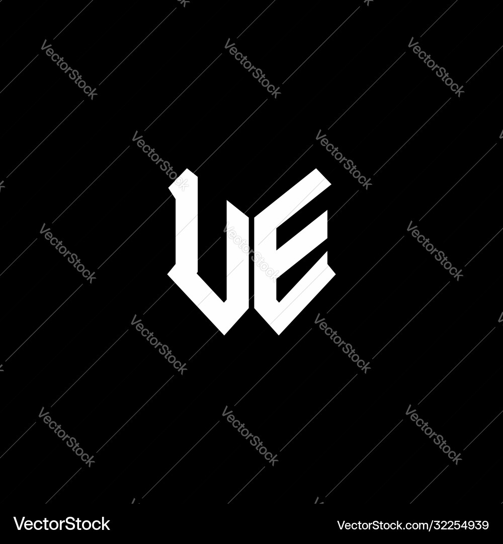 Ue logo monogram with shield shape design template Vector Image