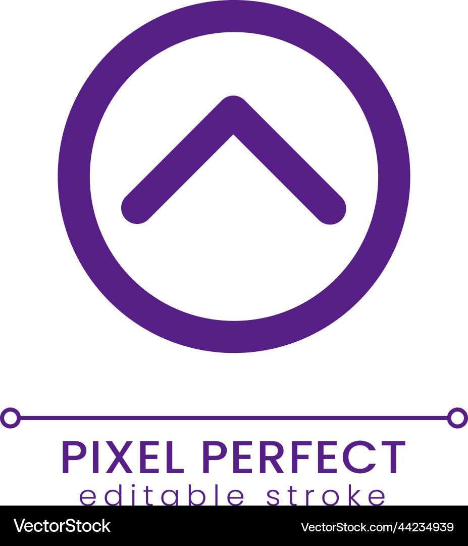 Upward direction arrow pixel perfect rgb color ui vector image