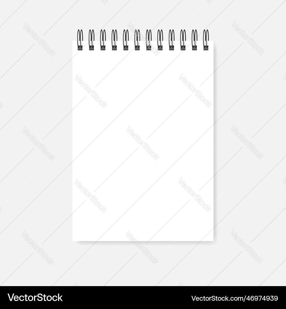 White A5 Spiral Notebook - Empty Diary vector image