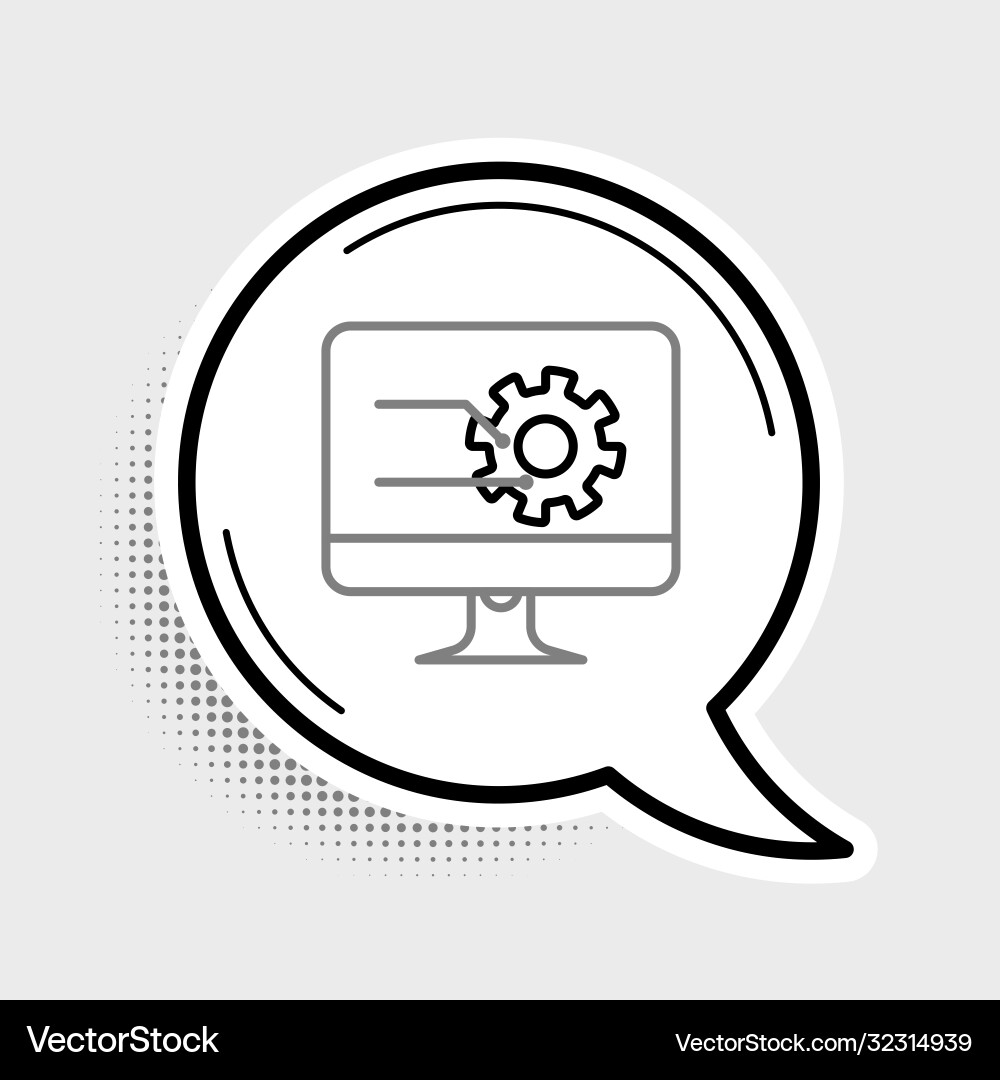 Zeilen-Computermonitor mit Diagramm-Diagramm-Symbol Zeilen-Computermonitor mit Diagramm-Diagramm-Symbol Vektorbild