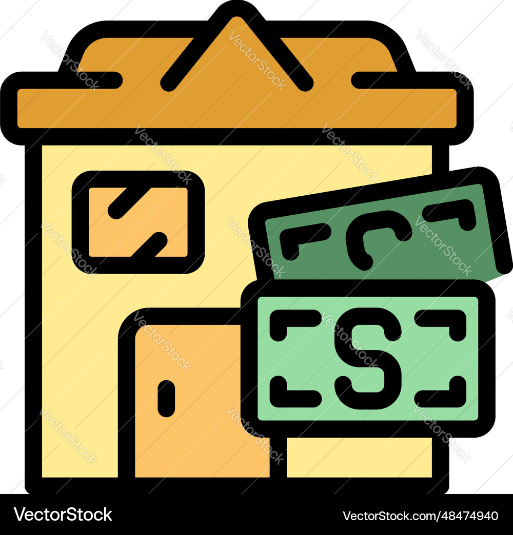 Building subsidy icon flat Vector Image