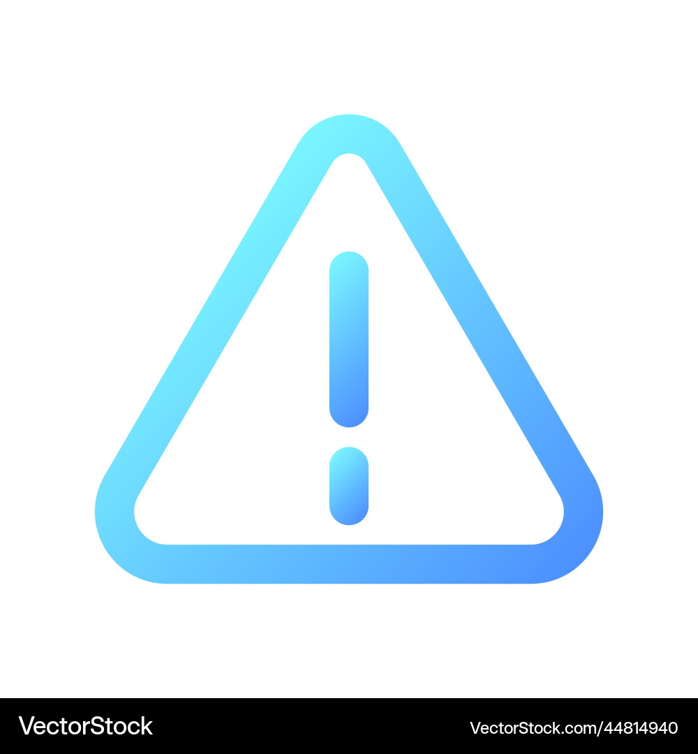 Caution sign pixel perfect gradient linear ui icon vector image