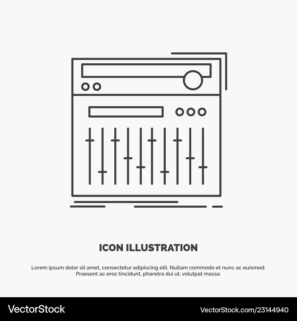 Control controller midi studio sound icon line Control controller midi studio sound icon line vector image