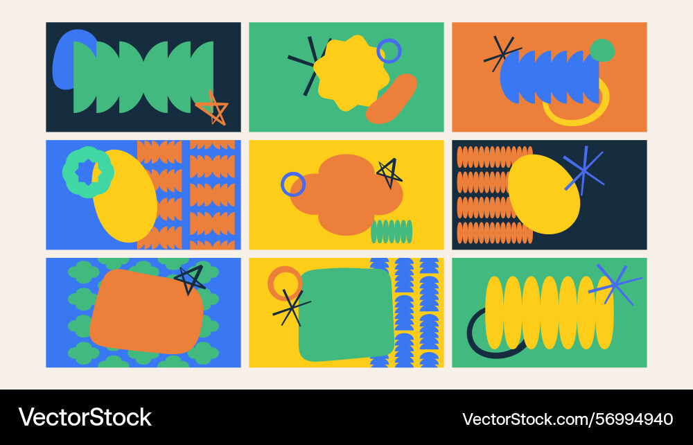 Creative abstract block layout background set Vector Image