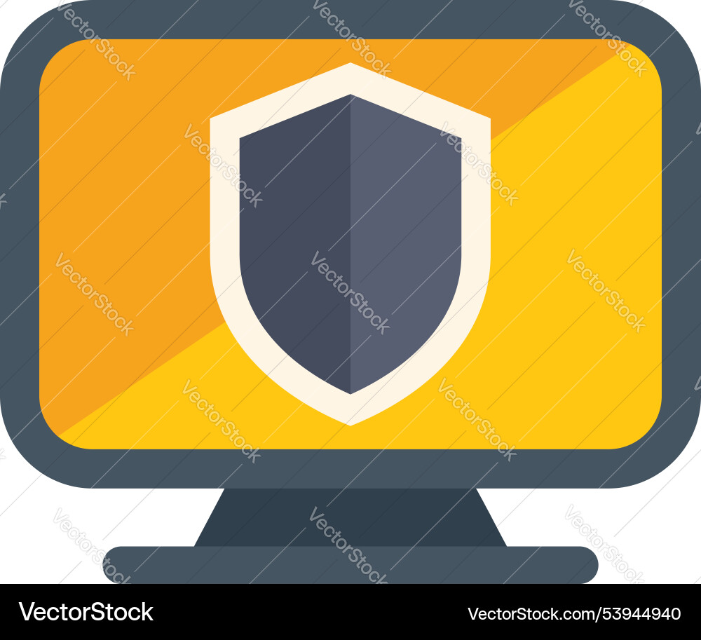 Desktop computer monitor displaying security Vector Image