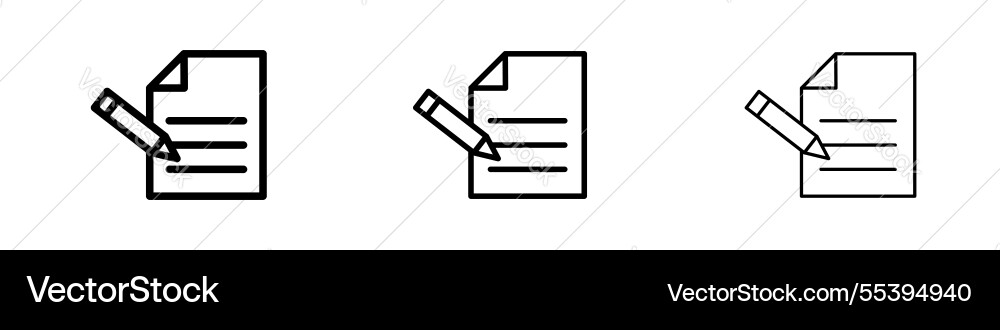 Form icons in three different stroke lines Form icons in three different stroke lines Vector Image