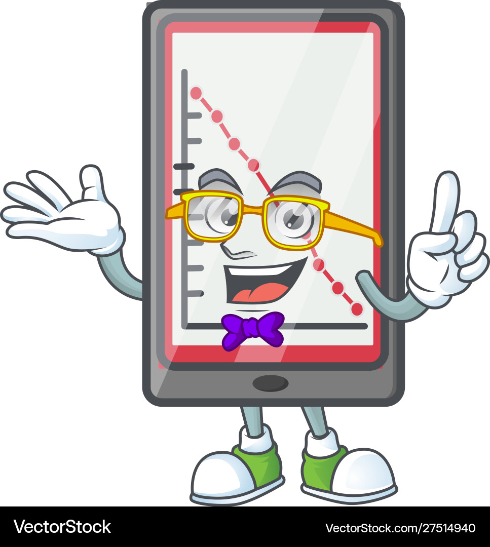 Geek down chart vertical tablet for analysis vector image