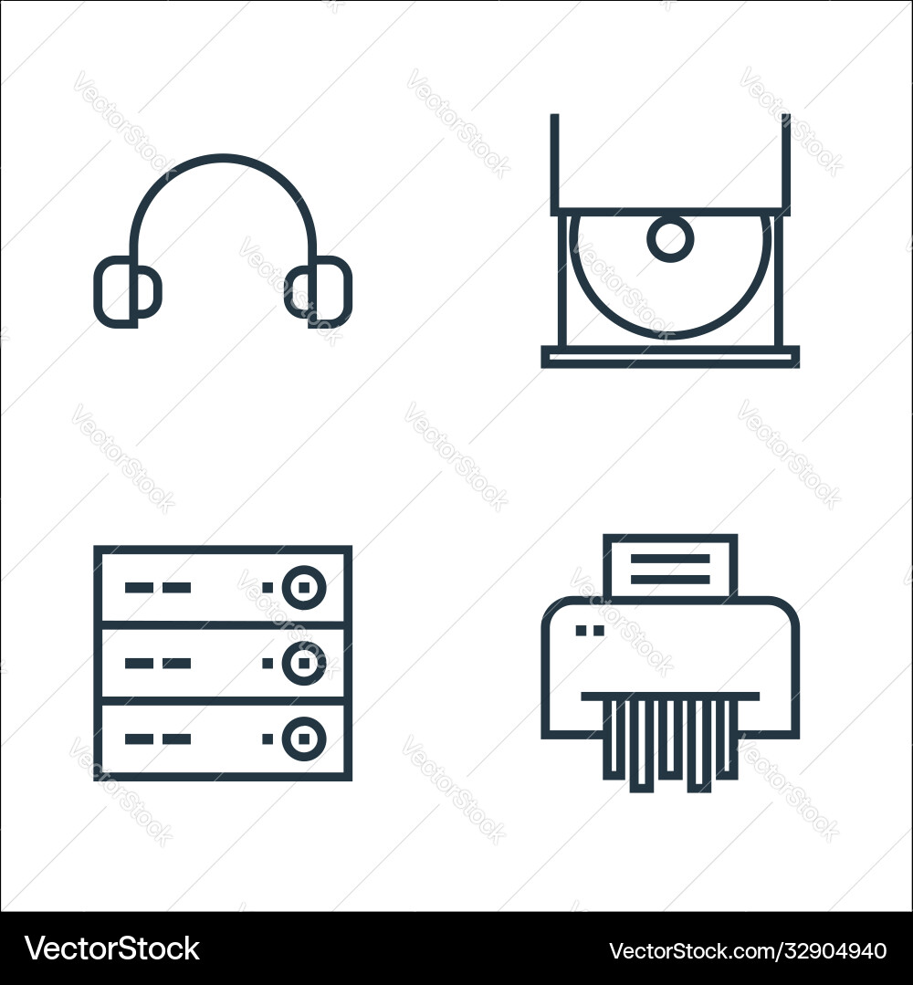 Hardware line icons linear set quality Hardware line icons linear set quality vector image