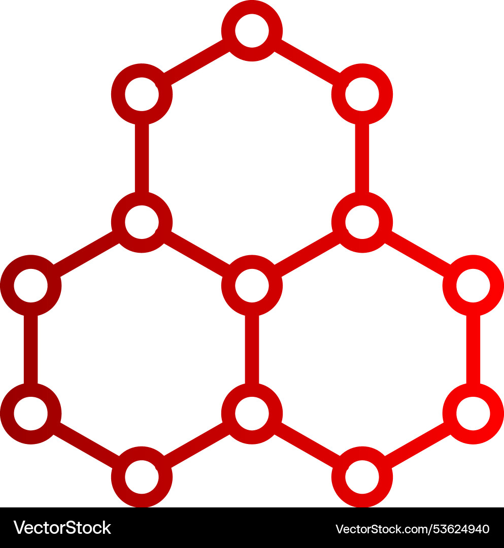 Hexagonal structure line gradient icon Vector Image