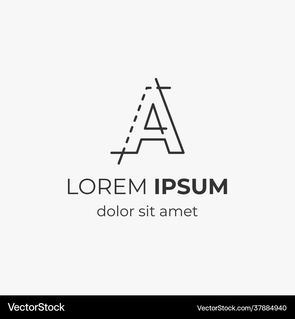 Initial letter a with architecture element Initial letter a with architecture element Vector Image