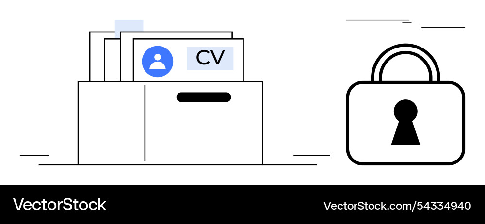 Job applicant files in document organizer Vector Image