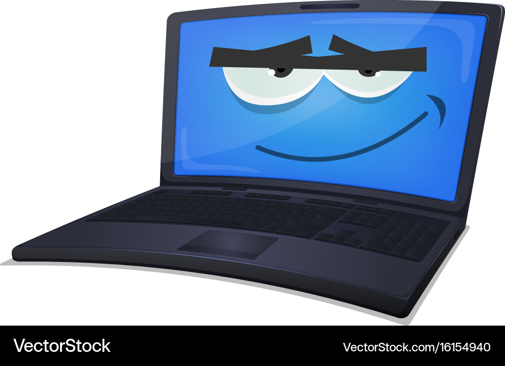 Laptop computer character Vector Image