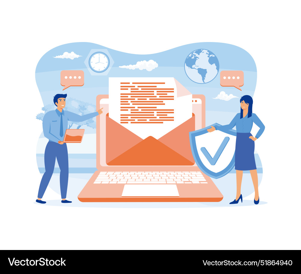 Mail service e-mail message notification vector image
