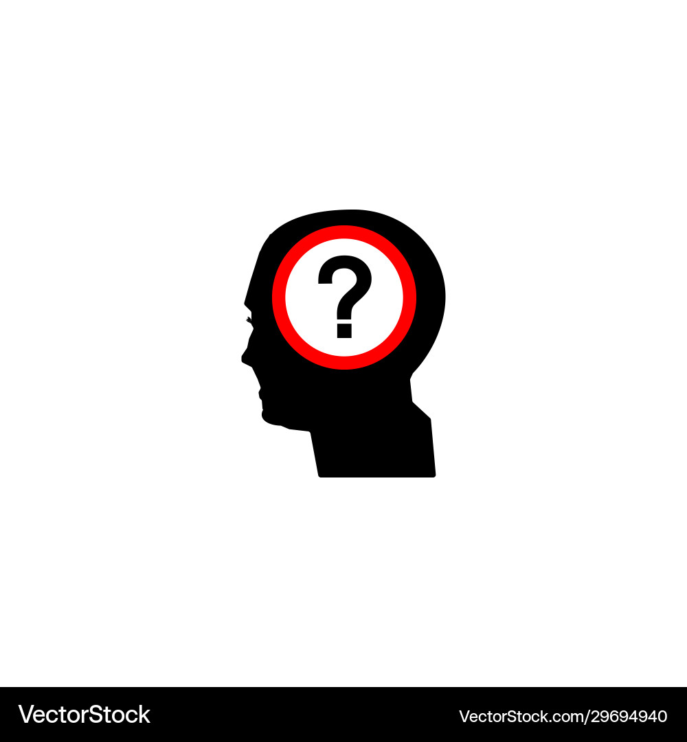 Man profile and question mark in a red circle eps Man profile and question mark in a red circle eps Vector Image