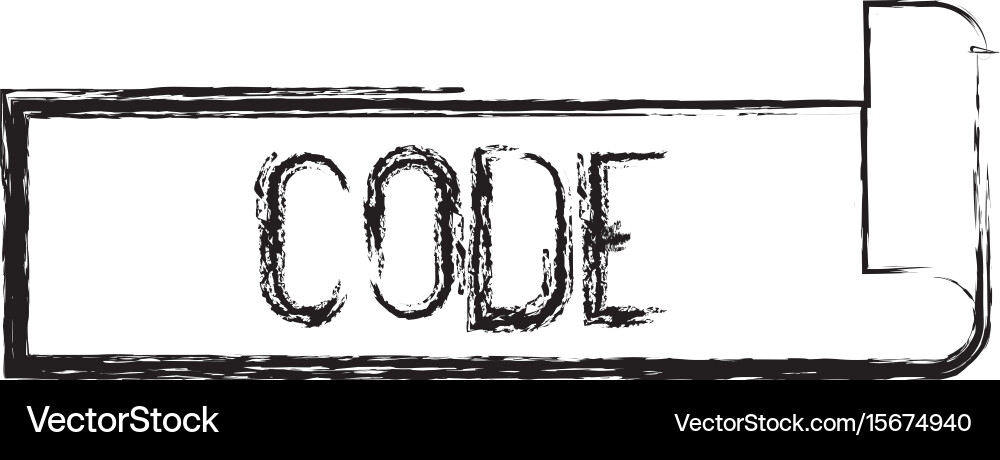 Monochrome blurred silhouette label text of code Vector Image