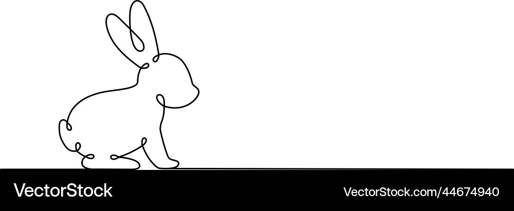 Rabbit one line continuous drawing hare Vector Image