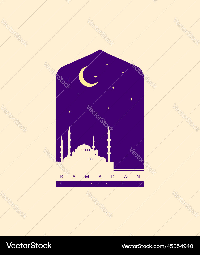 Ramadan concept in flat style for print and design Ramadan concept in flat style for print and design vector image
