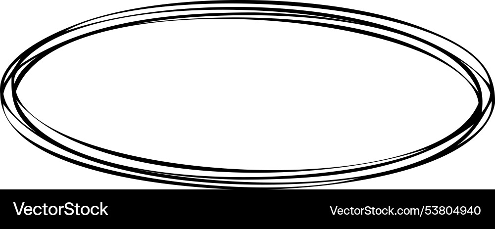 Simple black oval horizontal frame Vector Image
