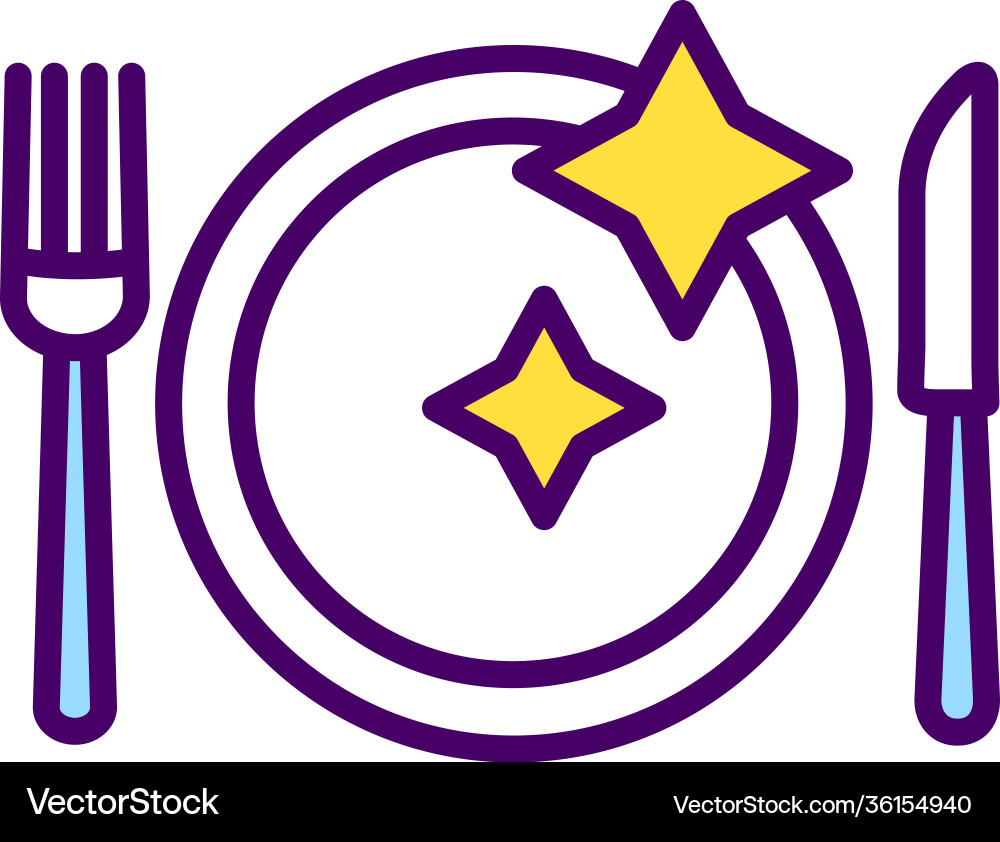 Table setting rgb color icon Table setting rgb color icon Vector Image