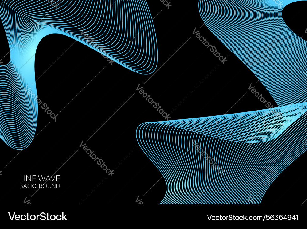 Abstract dynamic line wave background vector image