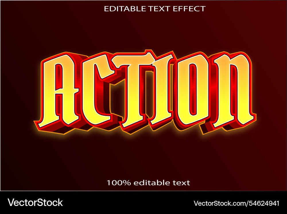 Action editable text effect 3d emboss modern style Action editable text effect 3d emboss modern style vector image
