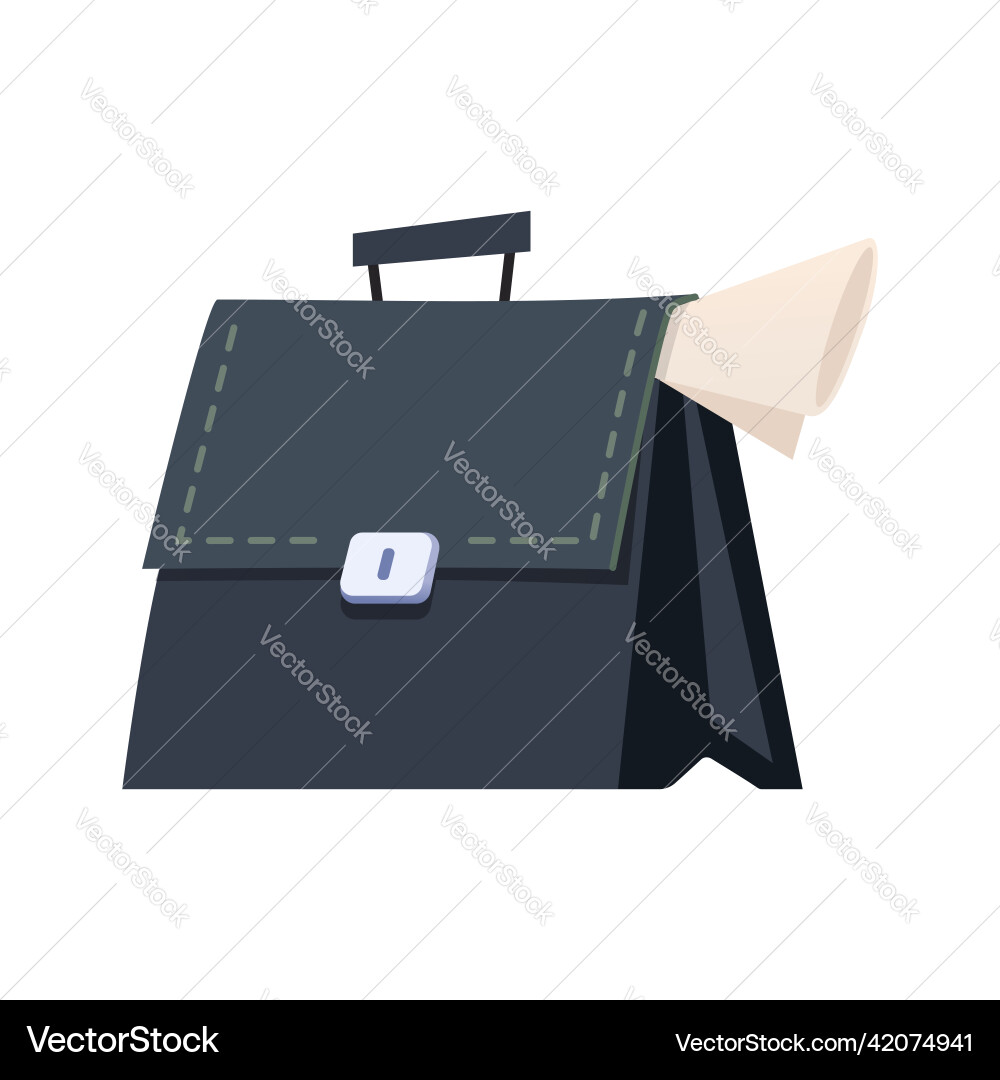 Black briefcase - modern flat design single vector image