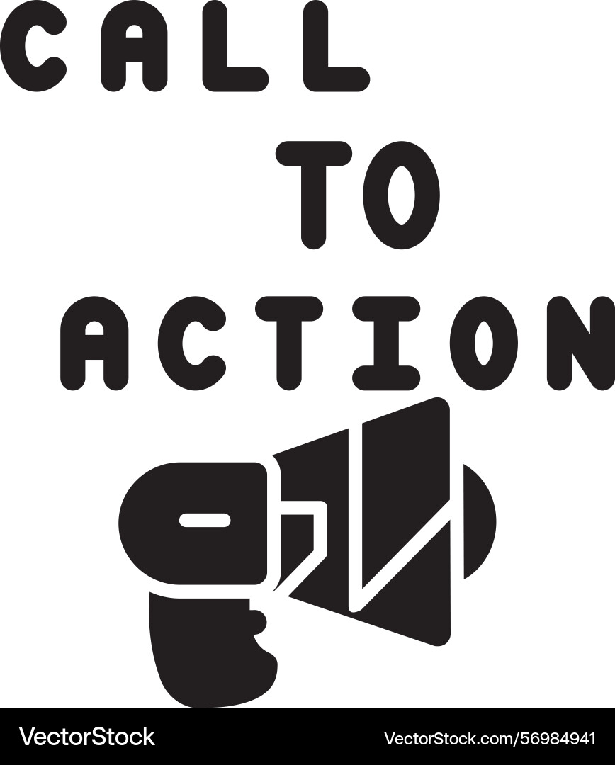 Call to action performance glyph style icon design Vector Image