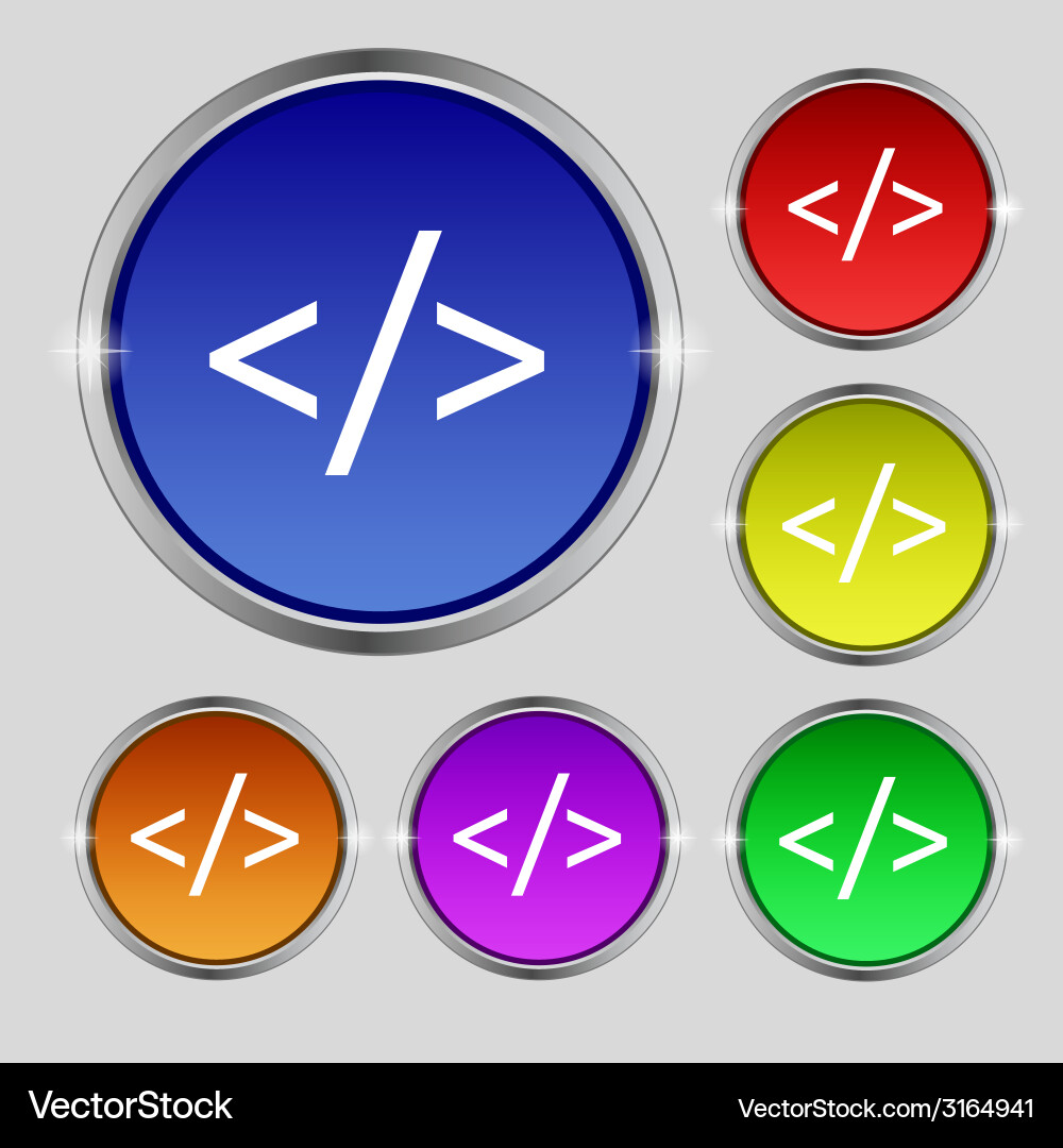 Code sign icon programming language symbol set Vector Image