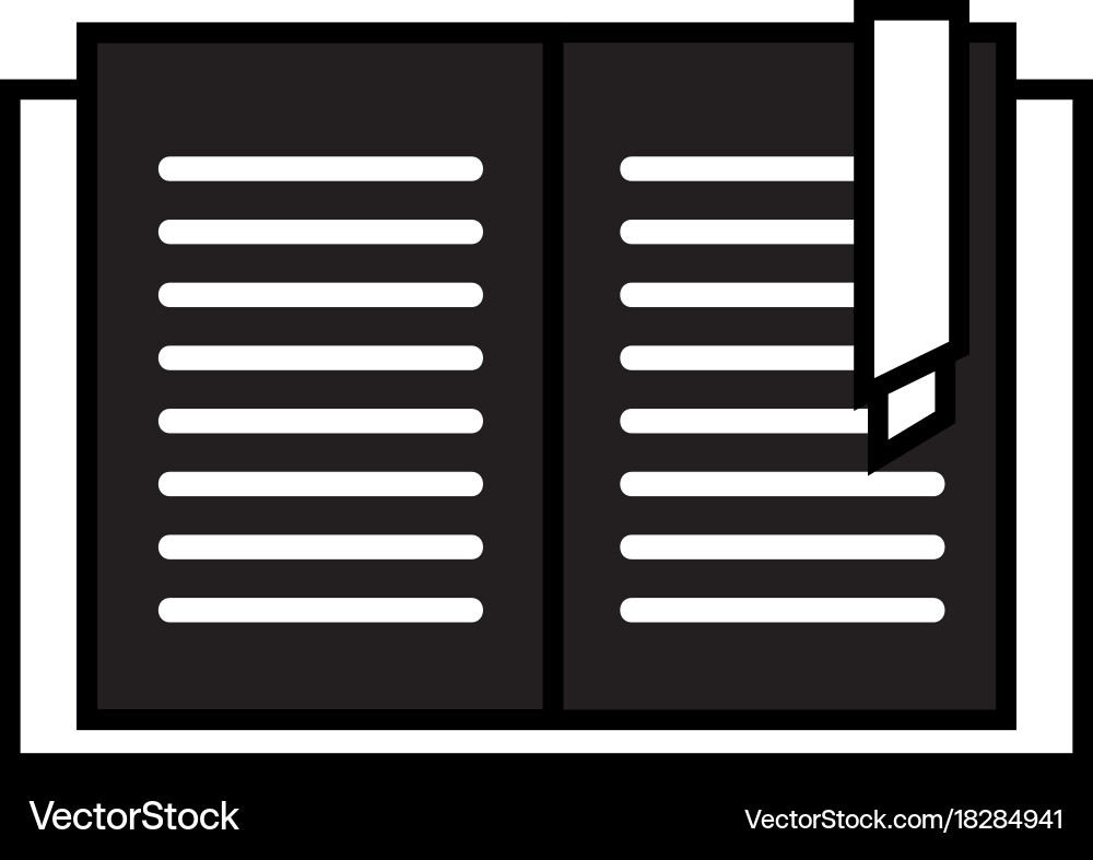 Contour education book object to learn and study vector image