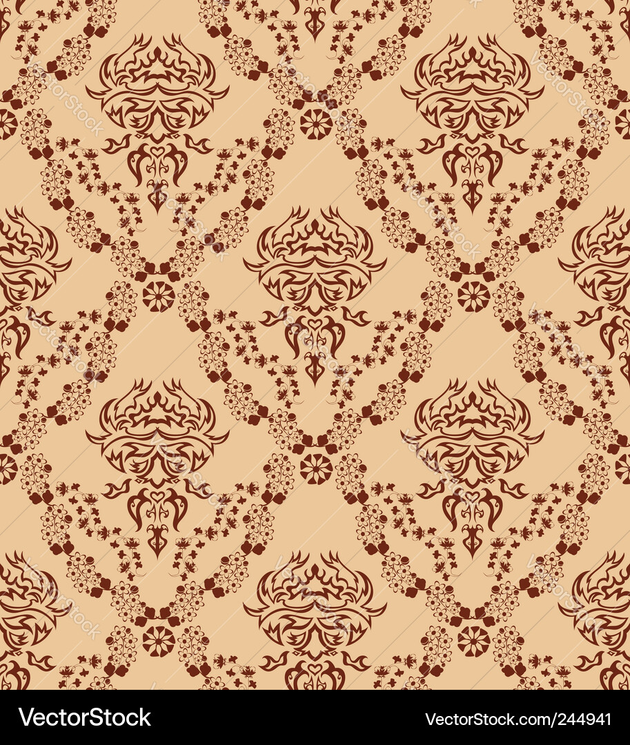 Damask pattern vector image