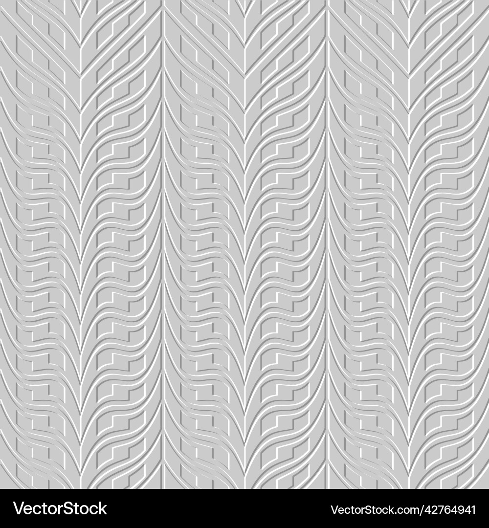 Emboss wavy borders 3d seamless pattern embossed Emboss wavy borders 3d seamless pattern embossed Vector Image