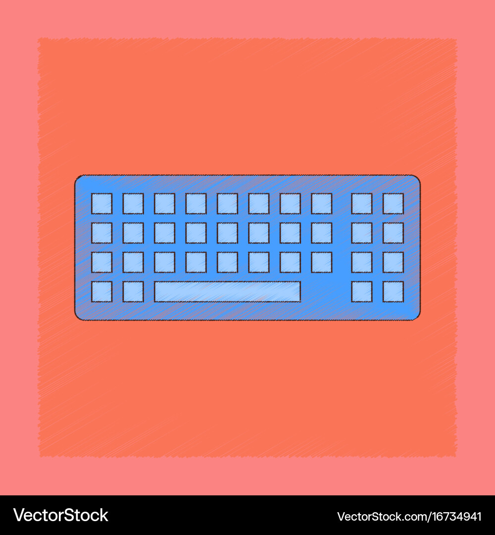 Flat shading style icon computer keyboard vector image