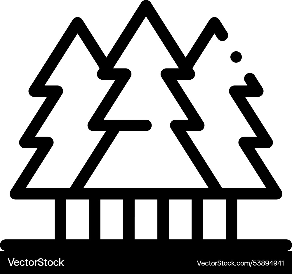 Forest icon thin linear style design isolated Vector Image