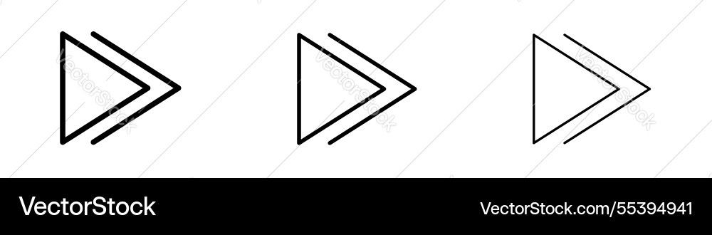 Forward icons in three different stroke lines vector image