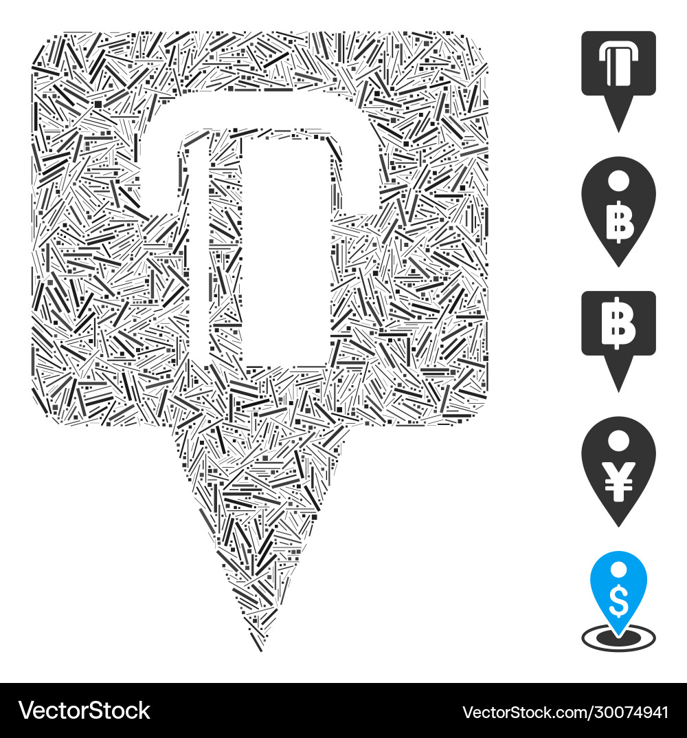 Hatch mosaic bank terminal map pointer Hatch mosaic bank terminal map pointer Vector Image