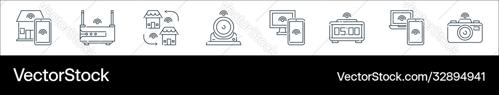 Internet things line icons linear set quality Internet things line icons linear set quality vector image