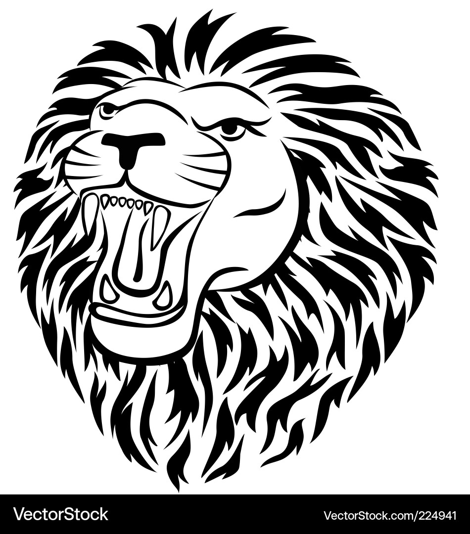 Lion Head Tattoo Design Vector Image