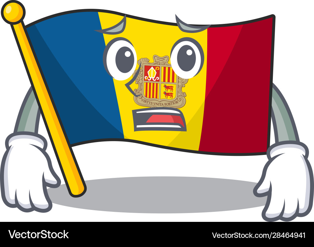 Mascot flag andorra scroll showing afraid look Mascot flag andorra scroll showing afraid look Vector Image