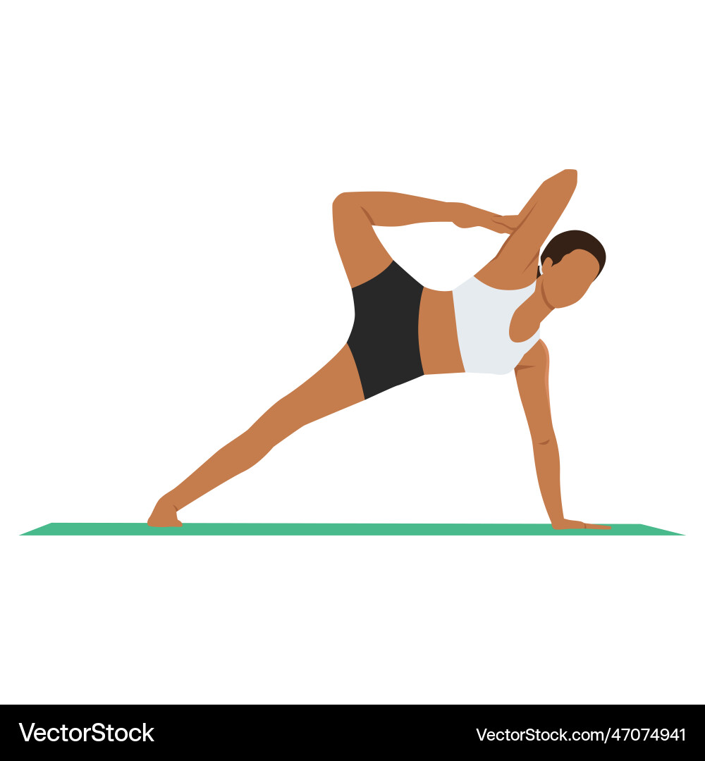 Partridge pose side plank variation hand to toe Partridge pose side plank variation hand to toe vector image