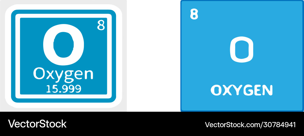 Periodic table element oxygen icon isolated on whi Periodic table element oxygen icon isolated on whi Vector Image