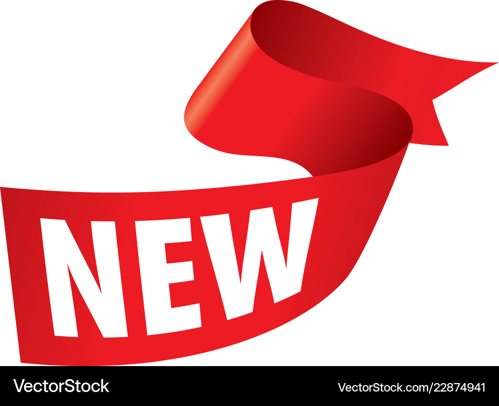 Red Ribbon with 'New' Text Vector Image