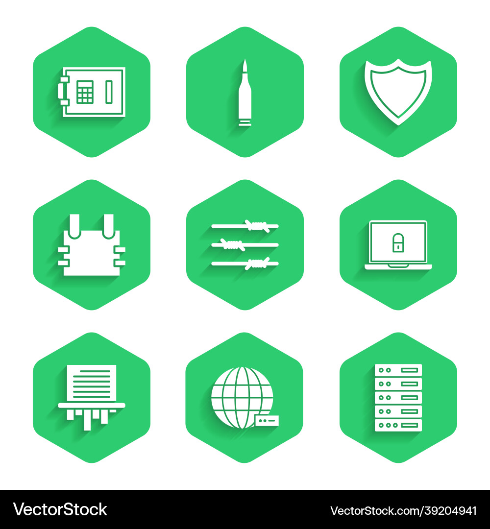 Set barbed wire social network server data web Set barbed wire social network server data web vector image