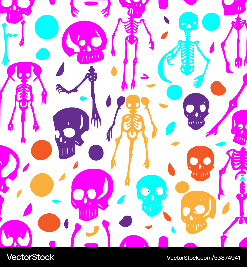 Skeletons calacas abstract pattern Skeletons calacas abstract pattern vector image