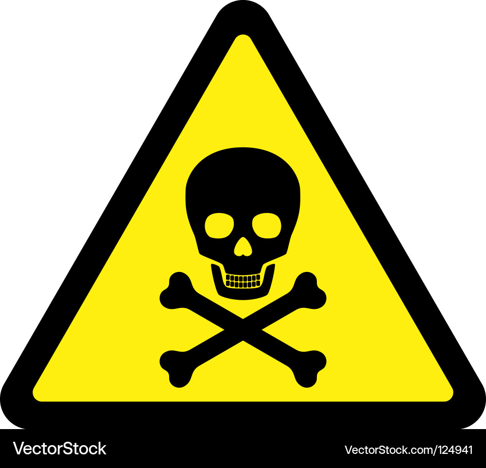 Skull Danger Warning Sign vector image
